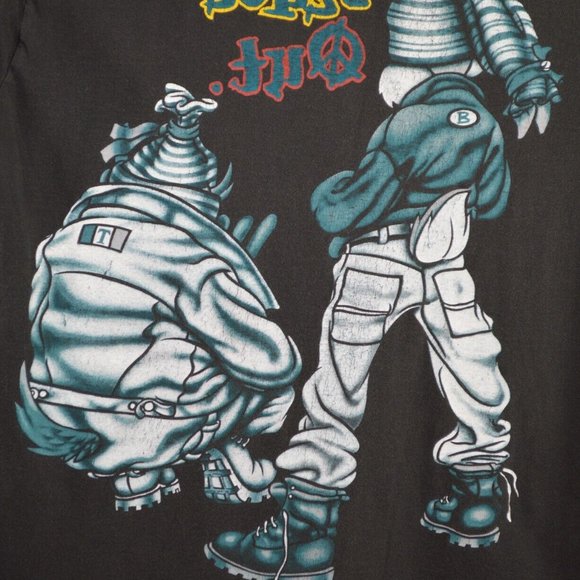 Vintage 1993 Warner Bros Shirt LARGE Bugs Bunny Taz 90's Peace Out Looney Tunes - Picture 2 of 6